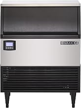 Maxx Ice Intelligent Series Self-Contained Ice Machine, 320 lbs, Half Dice Ice Cubes, with 100 lb Built-in Ice Storage Bin, in Stainless Steel with Black Trim (MIM320NH)