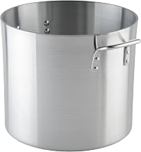Winco 6.0mm Aluminum Stock Pot, 24-Quart | Heavy-duty, Riveted handles, Great for Stocks, Soups, Pasta and Batch Cooking