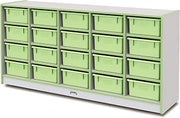 Jonti-Craft Rainbow Accents 4021JCWW130 20 Tub Mobile Storage - with Tubs - Key Lime Green