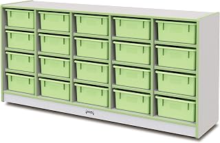 Jonti-Craft Rainbow Accents 4021JCWW130 20 Tub Mobile Storage - with Tubs - Key Lime Green