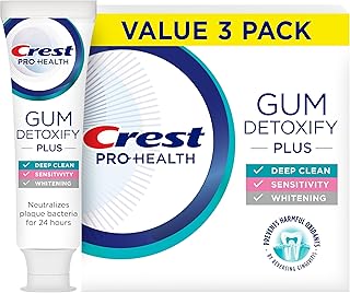 Crest Pro-Health Gum Detoxify Plus Toothpaste 4.5 oz Pack of 3 - Antibacterial Fluoride Toothpaste, Sensitivity Protection, Whitens Teeth, Anticavity, Plaque Control
