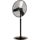30" Commercial Pedestal Fan by TPI – 40"L x 33"W x 8"H, Alloy Steel, Black/Gray/Silver, Model CACU30P