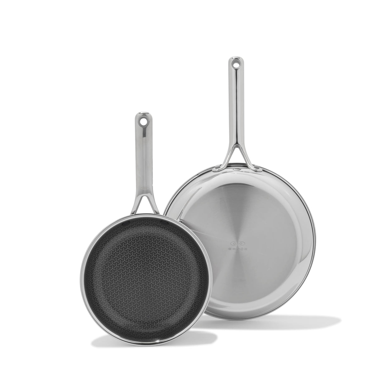 Hybrid 8” and 10” Frying Pan Skillet Set by OXO – 8" and 10" Frying Pan Skillet Set, 5.0 cups, Stainless Steel, Model CC011153-001