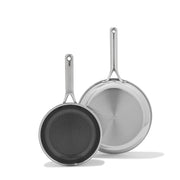 OXO 8" and 10" Frying Pan Skillet Set / Stainless Steel / 5.0 cups Skillets
