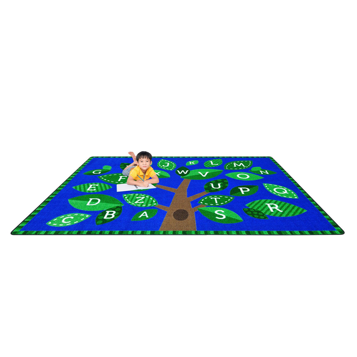 Leafy Letters 7'8" x 10'9" Rug by Joy Carpets – 7'8" x 10'9" (Rectangular), Nylon, Green, Model 1949D