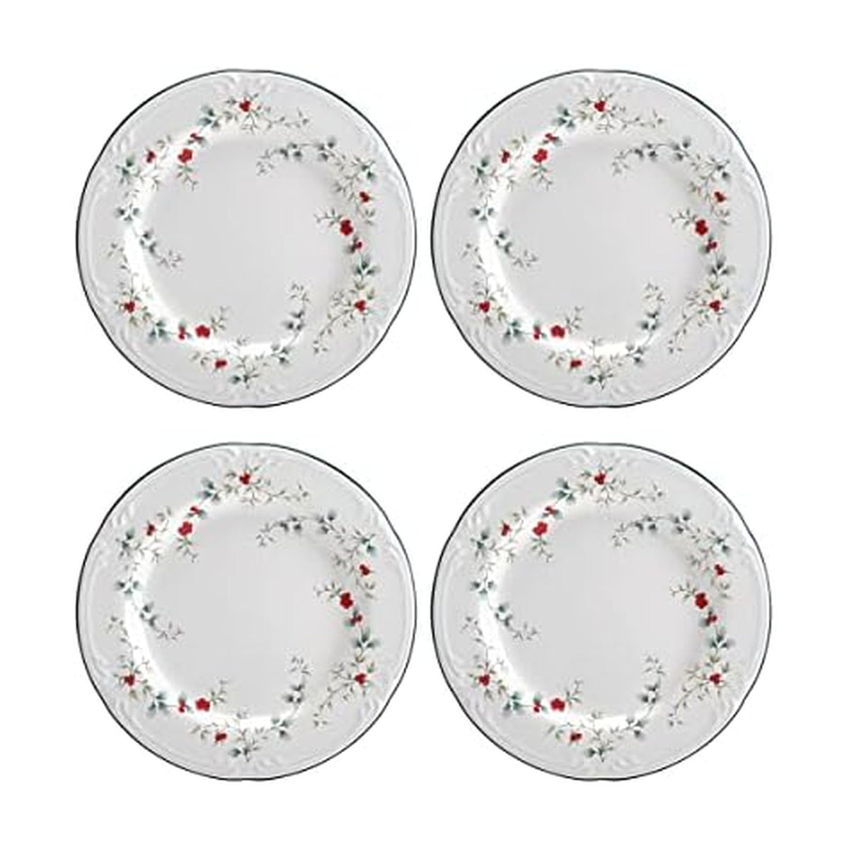 Pfaltzgraff Winterberry Salad Plate Set, 8 Inch Stoneware, Green