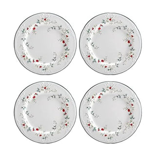 Pfaltzgraff Winterberry Salad Plate Set, 8 Inch Stoneware, Green