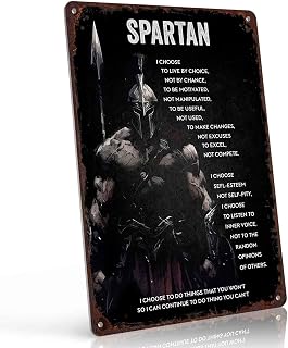 Spartan Warrior Motivational Quote Vintage Metal Wall Art Signs 8X12 Inch