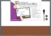 CLI Charles Leonard Magnetic Dry Erase Whiteboard/Cork Board, with Eraser/Marker/2 Magnets, Gray Tin Frame, 17-inch x 23-inch (CHL35415)