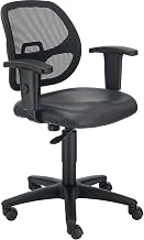 Global Industrial Mesh Back Office Chair with Arms, Vinyl, Black