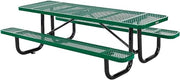 Global Industrial 8’L Rectangular Picnic Table, Expanded Metal, Green