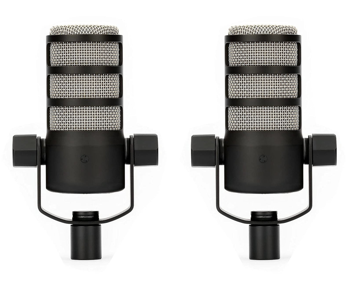PodMic Broadcast-Grade Dynamic Microphone for Podcast Application by Rode – Metal, Black, Model PodMic 2-Pack