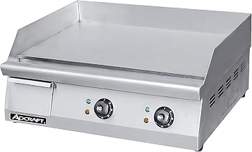 Adcraft 24" Countertop Electric Griddle with Thermostatic Controls and Heavy Duty with Temperatures ranging from 120-570 Degrees, NSF Certified, 220V, 24-inch, Stainless Steel
