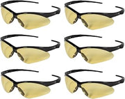 KLEENGUARD V30 Nemesis Safety Glasses / Sunglasses, 25659 Black Frame, Amber Lens (6 Pair)