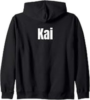Kai Name Personalized First Names Epic Minimal Text Zip Hoodie