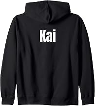 Kai Name Personalized First Names Epic Minimal Text Zip Hoodie