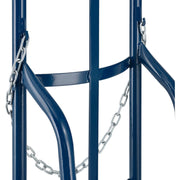 Single Cylinder Hand Truck with Curved Handle by Global Industrial – 17"L x 20"W x 47"H, Alloy Steel, Blue, Model QGR002CT