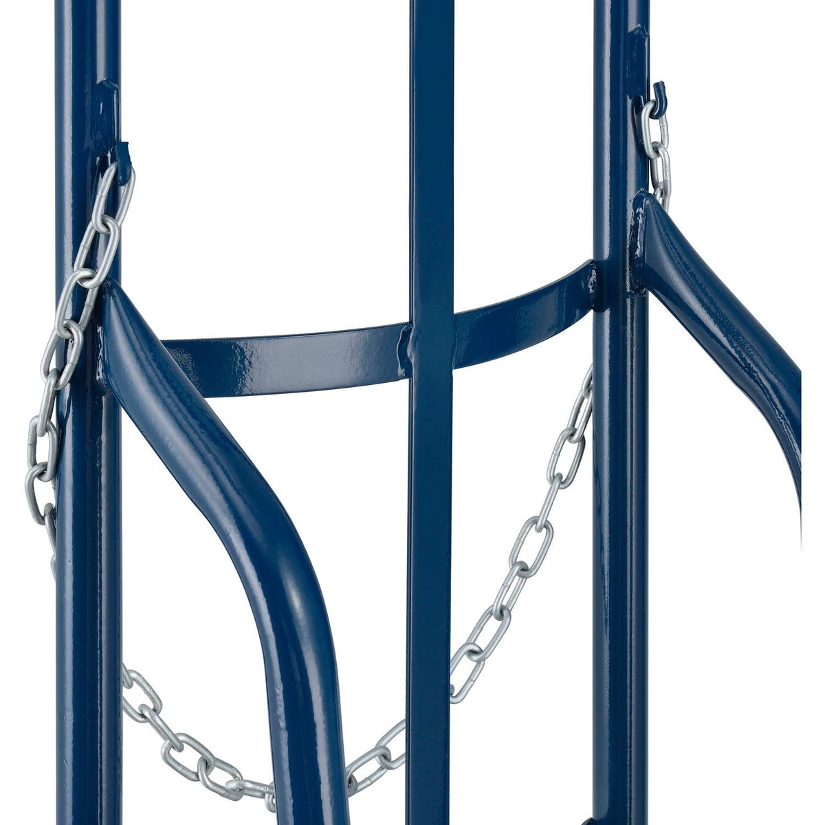 Single Cylinder Hand Truck with Curved Handle by Global Industrial – 17"L x 20"W x 47"H, Alloy Steel, Blue, Model QGR002CT
