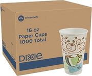 Georgia-Pacific Dixie PerfecTouch 16 oz Paper Coffee Cups By GP PRO, Coffee Haze Design, 1000 Count (50 Disposable Cups Sleeve, 20 Sleeves Per Case), 5356CD