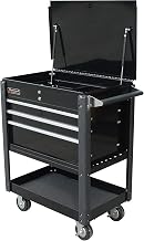 Professional Series 4-Drawer Flip-Top Utility Service Cart by Homak – 4-Drawer Service Cart, Alloy Steel, Black