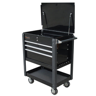 Professional Series 4-Drawer Flip-Top Utility Service Cart by Homak – 4-Drawer Service Cart, Alloy Steel, Black