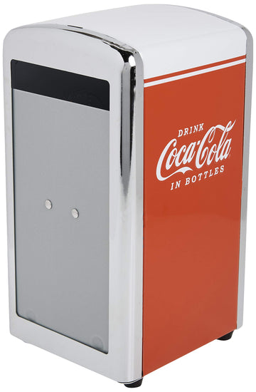 Coca-Cola Drink Coca-Cola Napkin Dispenser by Tablecraft – Small, Metal, Red, Model CC342