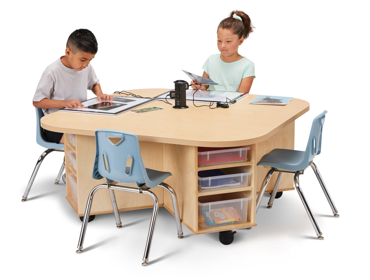 Innovate STEAM Table by Jonti-Craft – 48" W x 48" D x 22.5" H, Wood, Model 6281JC251