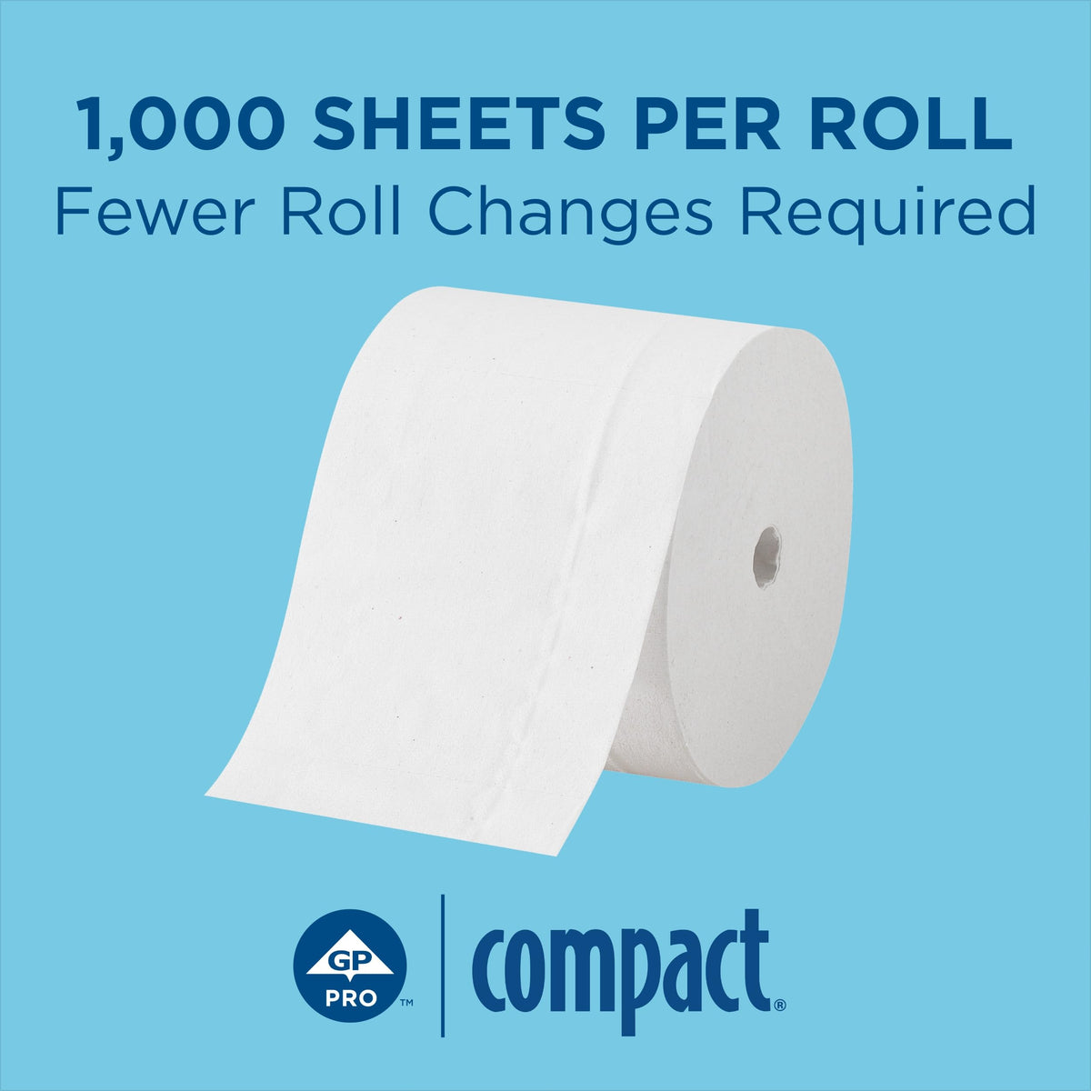 Compact by PRO Coreless 2-Ply Recycled Toilet Paper by Georgia-Pacific – 36 Count (Pack of 1), Paper, White, Model 19375