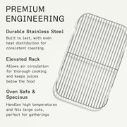 Made In Stainless Steel Roasting Rack, 13.5 x 8.5 Inch, Silver