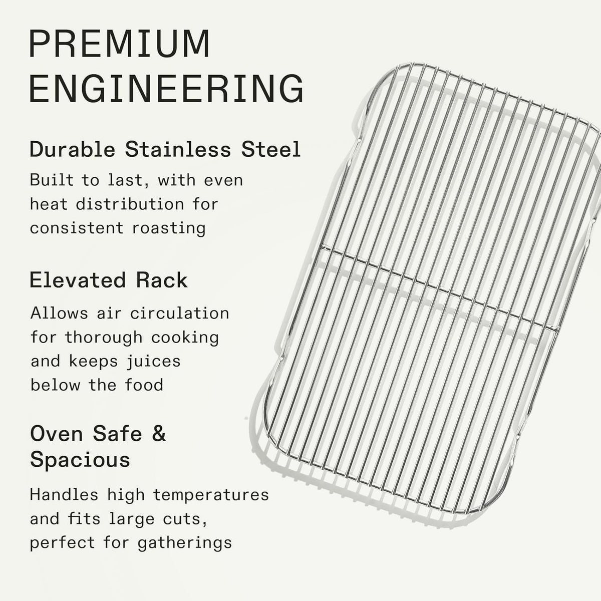 Made In Stainless Steel Roasting Rack, 13.5 x 8.5 Inch, Silver