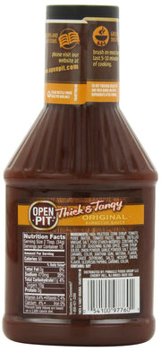 Thick and Tangy Original BBQ Sauce (3 Pack) by Open Pit – 18 oz (510g), 18.7 x 8.8 x 19.3 cm, Pack of 3