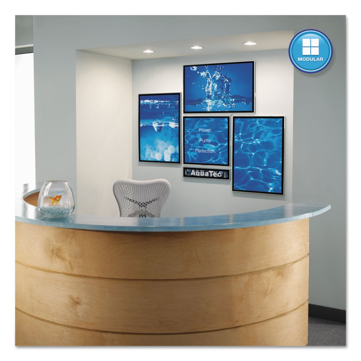 Matrix Modular Magnetic Whiteboard by Quartet – 16"W x 16"H, Aluminum, Silver, Model M1616