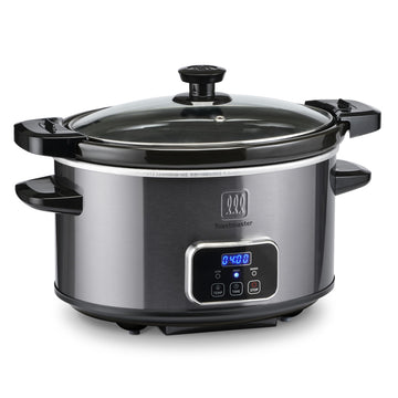 4-Quart Digital Slow Cooker with Locking Lid by Toastmaster – 4 Quarts, Glass, Graphite, Model TM-404SCGT