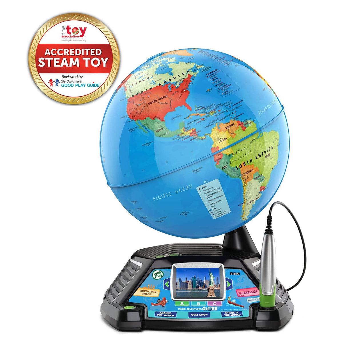 Magic Adventures Globe (Frustration Free Packaging) by LeapFrog – 11" x 10" x 14", Plastic, Blue, Model 80-605401