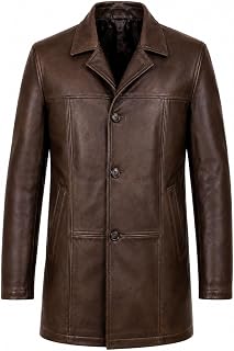 Genuine Lambskin Leather Car Coat 3/4-Length Leather Car Coat