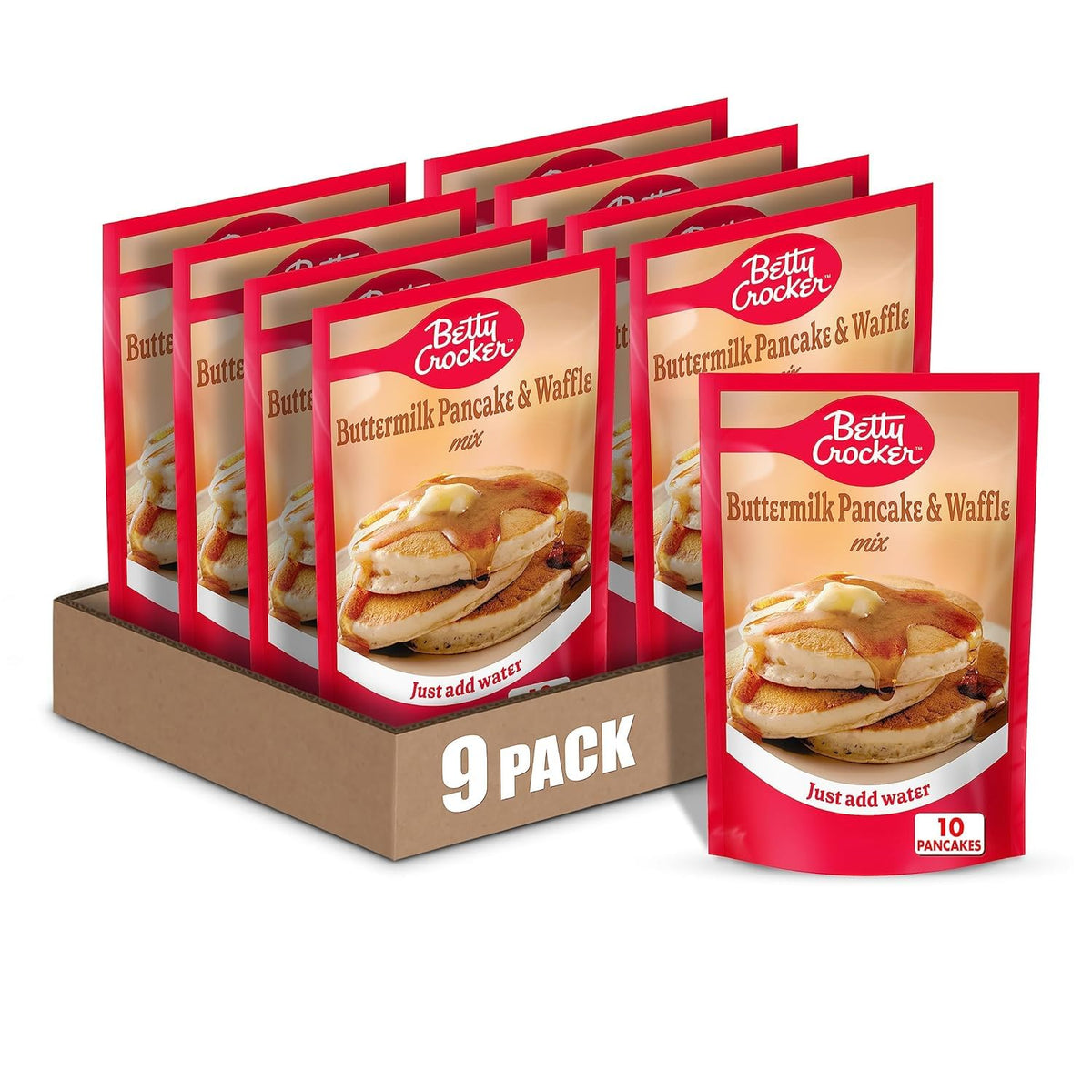 Pancake and Waffle Mix by Betty Crocker – 6.76 Ounce (Pack of 9), Pack of 9