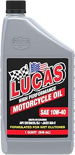 Lucas Oil 10767 High Performance Conventional SAE 10W-40 Motorcycle Oil - 1 Quart