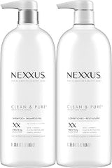 Nexxus Clean & Pure Clarifying Shampoo + Conditioner Set 33.8 oz 2 ct | Professional-level detox, For hair with buildup, For oily hair, Optimized PH to promote scalp health