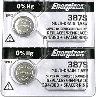 Energizer 387S Button Cell Silver Oxide Watch Battery Pack of 2 Batteries