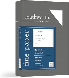 Southworth 13C 100% Cotton Business Paper White 20 lbs. Wove 8-1/2 x 11 500/Box