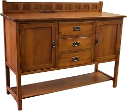 Starlight Canyon Home Solid Wood Sideboard with 3 Drawers and 2 Doors, Buffet Cabinet with Storage for Dining Room Credenza, Michael's Cherry