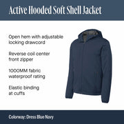 Active Hooded Soft Shell Jacket by Port Authority – Large, 100 % Polyester,Mesh, Grey Steel/ Deep Black, Model 1108014