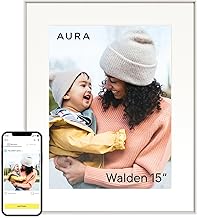 Aura Walden 15" WiFi Digital Picture Frame | Wirecutter's Best Digital Frame for Gifting | Send Photos from Your Phone | Quick, Easy Setup in Aura App | Free Unlimited Storage | White Clay