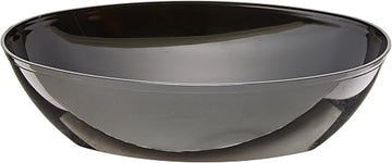 CaterLine Luau 64-Ounce Heavyweight Plastic Oval Serving Bowl, Black (50-Count)
