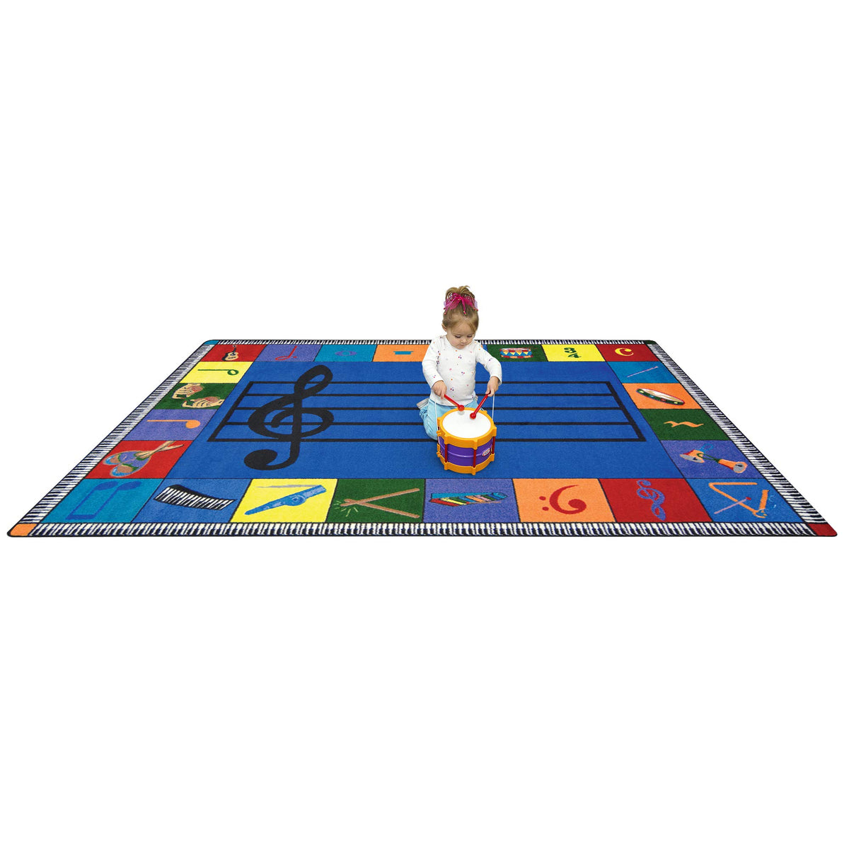 Note Worthy Preschool Rug by Joy Carpets – 10'9" x 13'2" (Rectangular), Nylon, Multi Color, Model 1462G-02