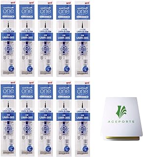Uni-Ball one (F) 0.38mm Blue Ink 10 Refills (UMR38S.33), Can be Clearly Written Gel Ink with Sticky Notes