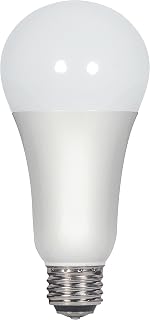 Satco S9372 A21 LED 3-Way Frosted 4000K Medium Double Contact Base Light Bulb with 300' Beam Spread, 3W/11W/16W