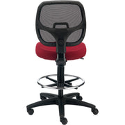 Armless Mesh Drafting Stool by Global Industrial – 2 ft 1 in W x 2 ft 1 in D x 3 ft 3 in H, Mesh, Red, Model A2813TMIX-RD