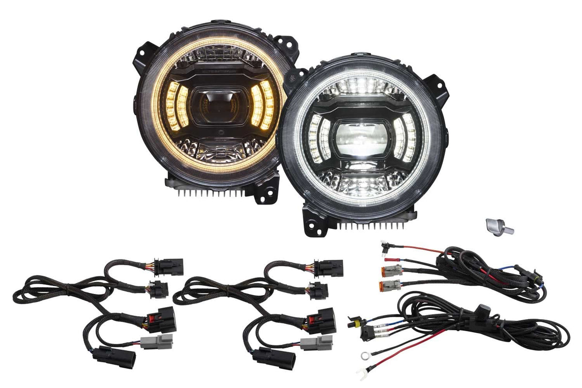 Elite LED Headlights compatible with Jeep JL Wrangler 2018 by Diode Dynamics – Elite Max, White, Model DD5165