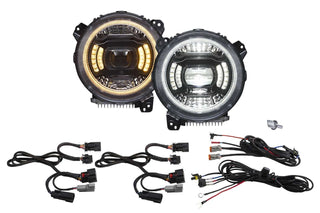 Elite LED Headlights compatible with Jeep JL Wrangler 2018 by Diode Dynamics – Elite Max, White, Model DD5165